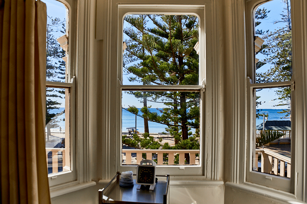View of Manly Beach from inside South Steyne Medical Centre in Manly